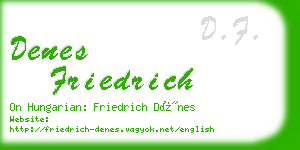 denes friedrich business card